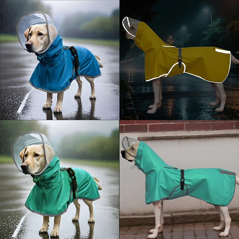waterproof hooded dog raincoat