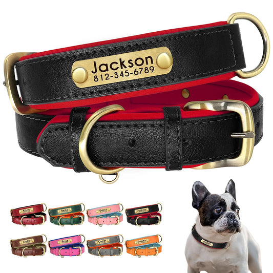 Personalized PU Leather ID Collar - main product photo