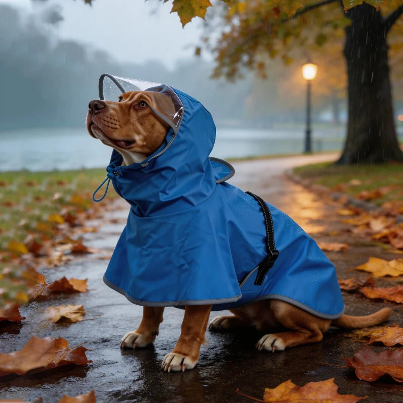 waterproof hooded dog raincoat