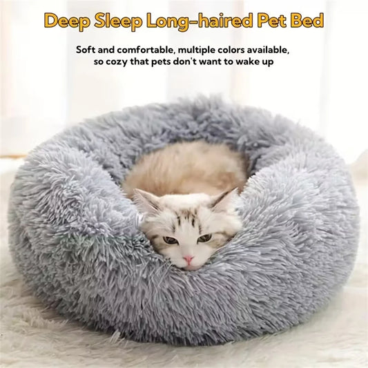 Plush Faux Fur Donut Bed - main product photo