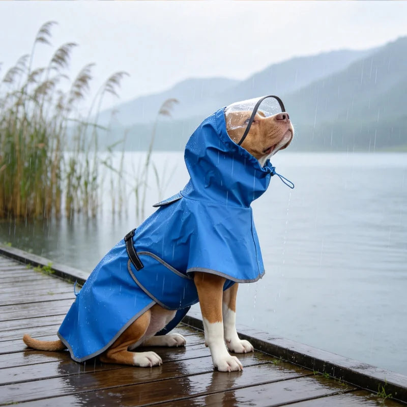 waterproof hooded dog raincoat