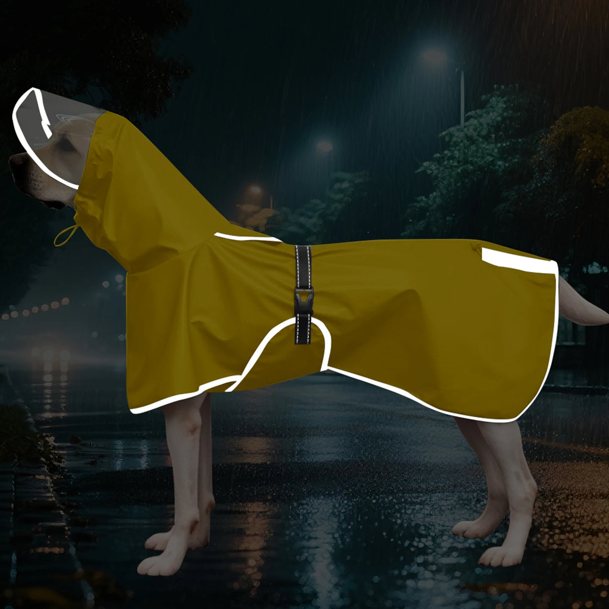 waterproof hooded dog raincoat