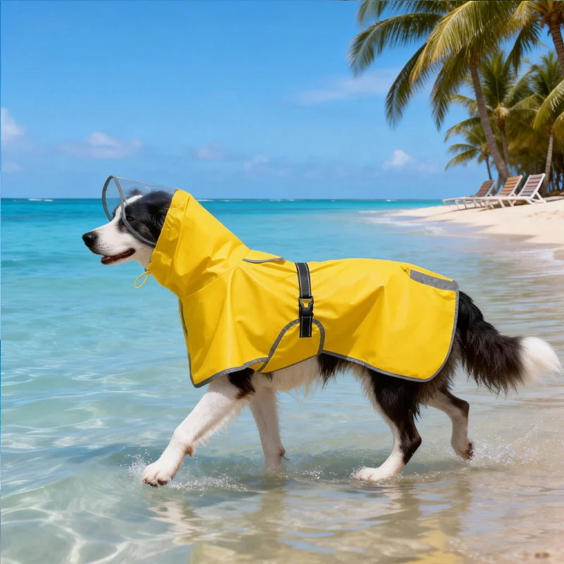 waterproof hooded dog raincoat