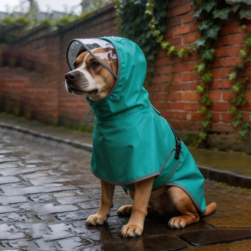 waterproof hooded dog raincoat