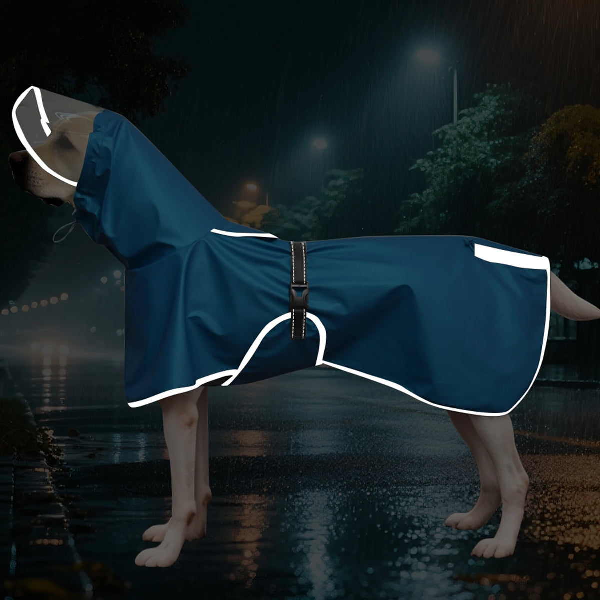 waterproof hooded dog raincoat
