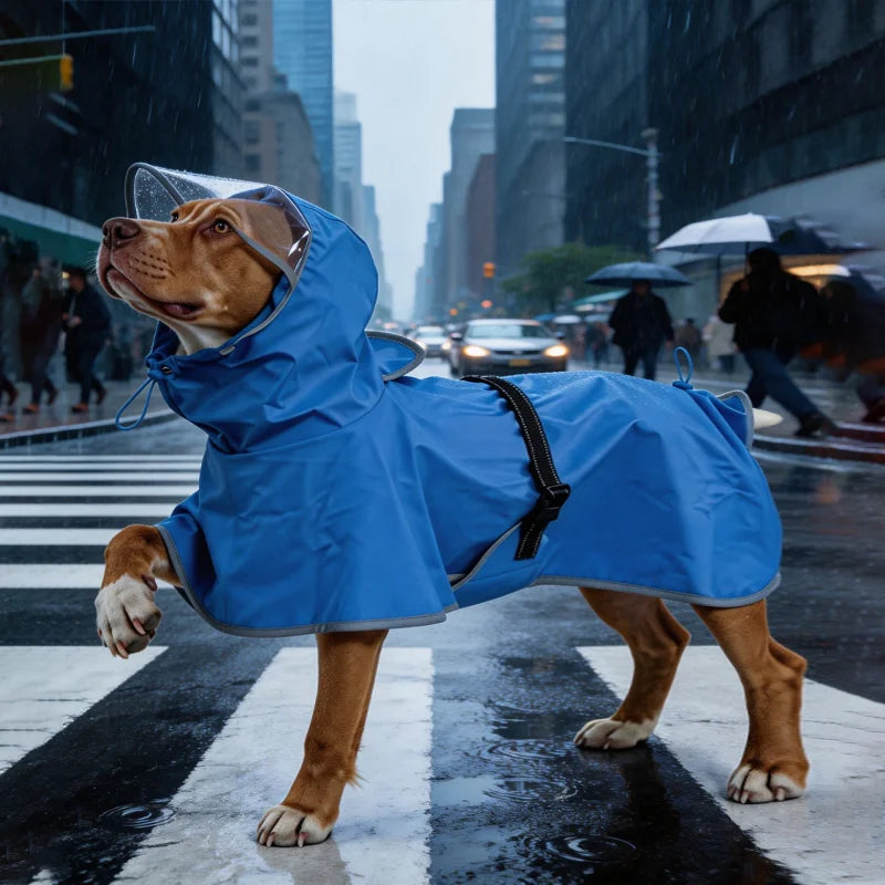 waterproof hooded dog raincoat