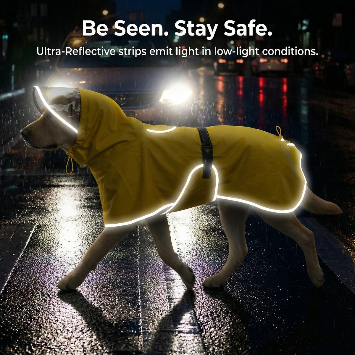 waterproof hooded dog raincoat