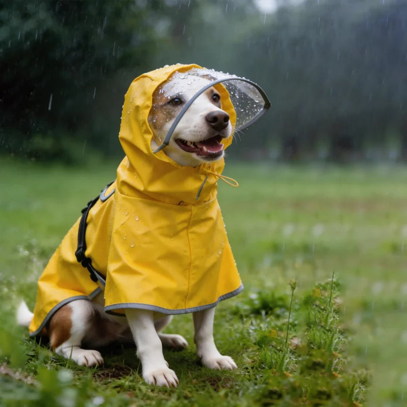 waterproof hooded dog raincoat
