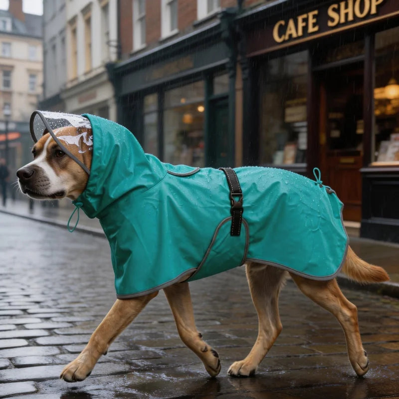 waterproof hooded dog raincoat