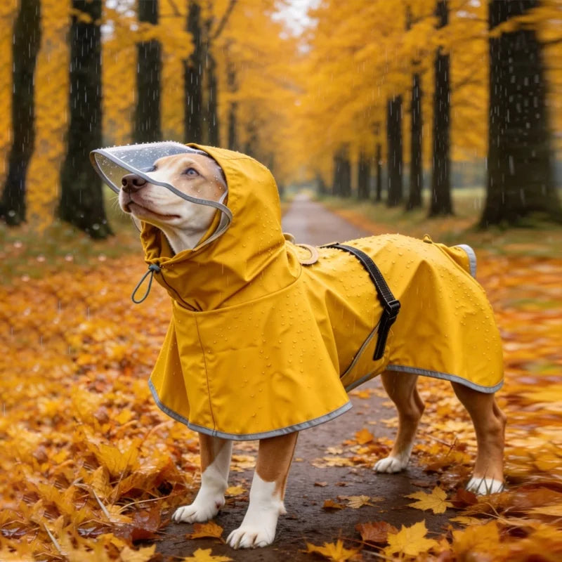 waterproof hooded dog raincoat