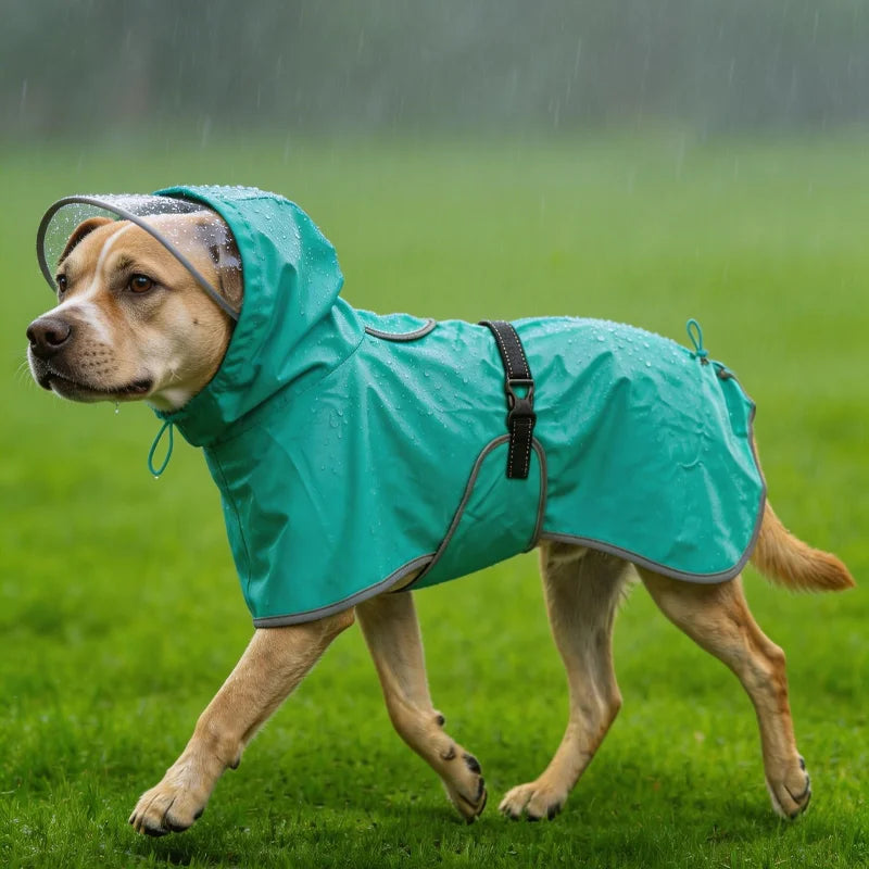 waterproof hooded dog raincoat