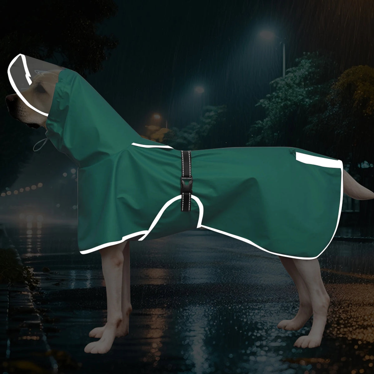 waterproof hooded dog raincoat