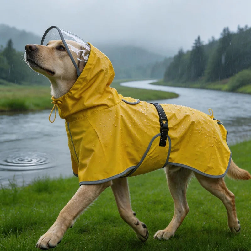 waterproof hooded dog raincoat